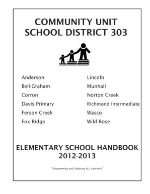 Community Unit School District 303 Elementary Handbook
