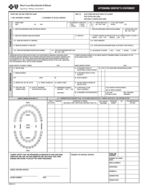 Attending Dentist Statement Form