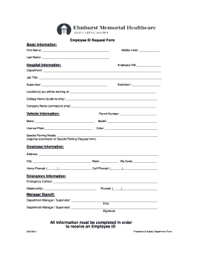 Employee ID Request Form