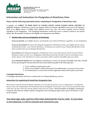 Municipal Employees’ Beneficiary Designation Form
