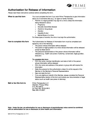 Authorization for Release of Information