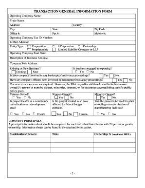 SBA Loan Application Form