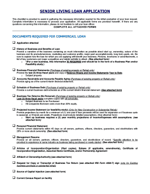 Senior Living Loan Application