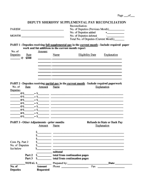 Deputy Sheriffs' Supplemental Pay Reconciliation Form