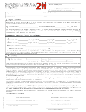Salary Reduction Authorization for 403(b) Plans