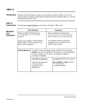 HBD-12 Health Benefits Enrollment Form