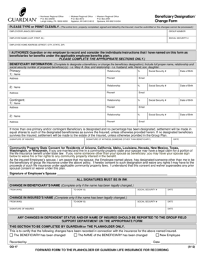 Beneficiary Designation Change Form