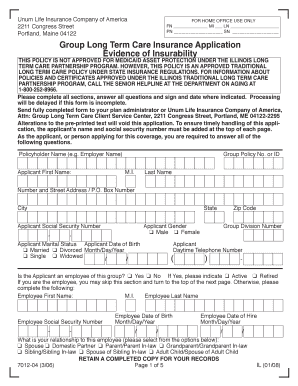 Group Long Term Care Insurance Application