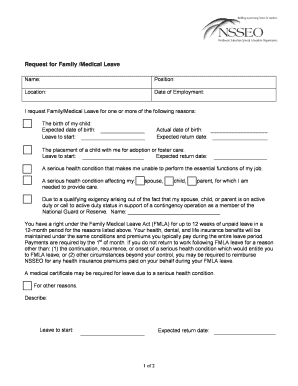 Family Medical Leave Request Form