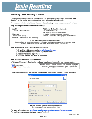 Lexia Reading Home Installation Guide
