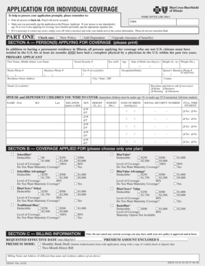 Illinois Individual Health Insurance Application
