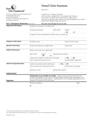 Dental Claim Statement
