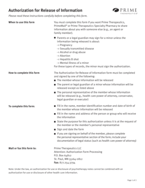 Authorization for Release of Information