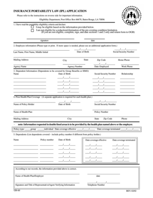 Insurance Portability Law Application