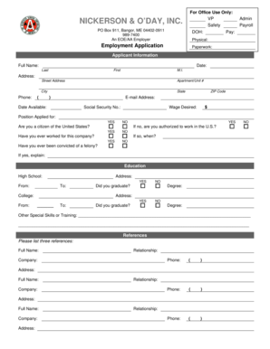 Employment Application Form