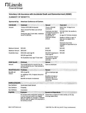 Voluntary Life Insurance with AD&D Enrollment Form