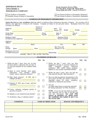 LifeAmerica Evidence of Insurability Form
