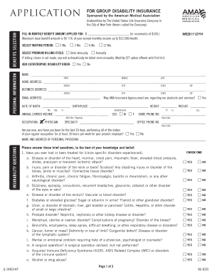 Group Disability Insurance Application
