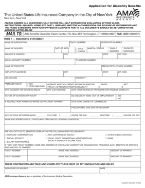Disability Benefits Application Form