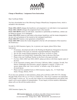 Change of Beneficiary Form