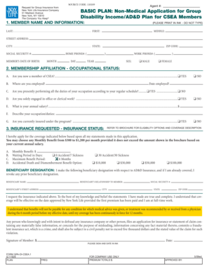 Group Insurance Application for CSEA Members