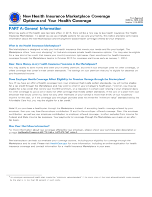 Health Insurance Marketplace Coverage Options Notice