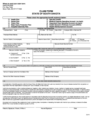South Dakota Health Claim Form