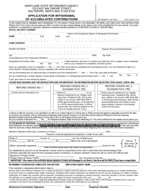 Maryland State Retirement Withdrawal Application