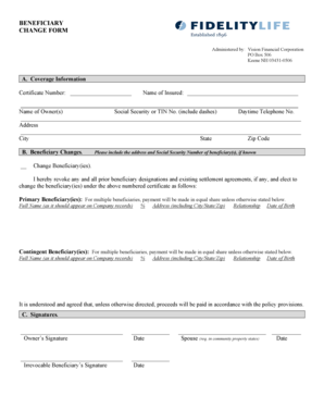 Beneficiary Change Form
