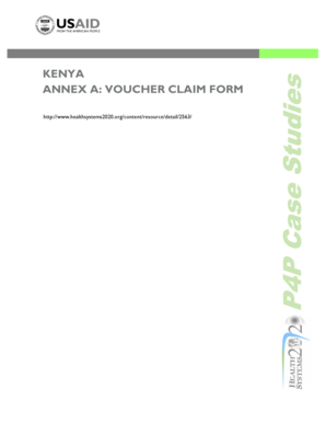 Kenya Reproductive Health Voucher Claim Form