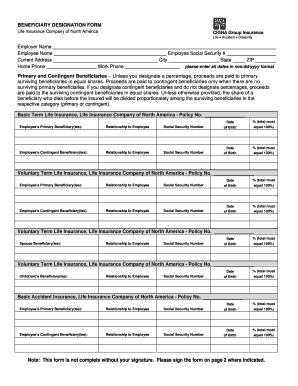 Beneficiary Designation Form