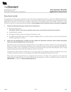 Standard Insurance Life Benefits Claim Form