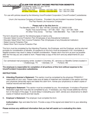 Claim for Select Income Protection Benefits