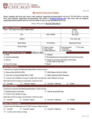 Benefits Change Form