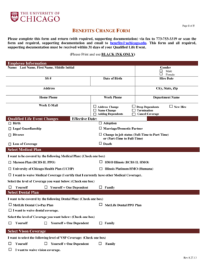 Benefits Change Form