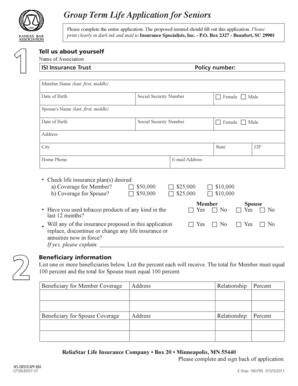 Life Insurance Application for Seniors