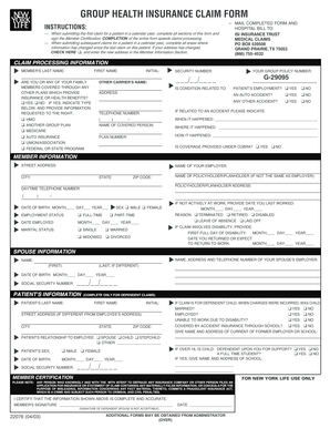 Group Health Insurance Claim Form