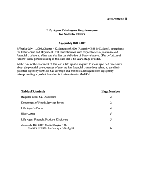 Life Agent Disclosure Requirements for Sales to Elders