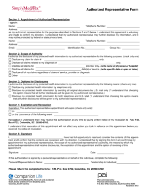 Authorized Representative Form