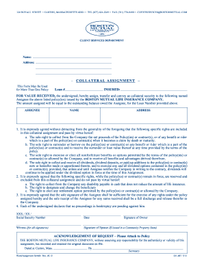 pacific life collateral assignment form