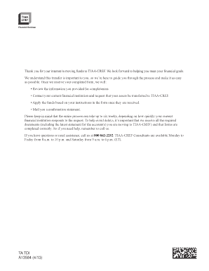 TIAA-CREF Retirement Plan Fund Transfer Form