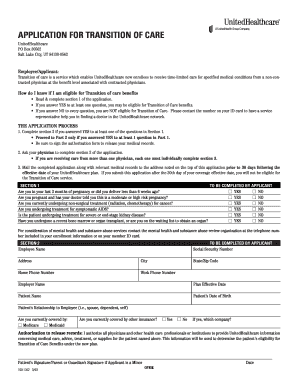 UnitedHealthcare Transition of Care Application