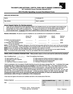 Maryland Flexible Spending Account Enrollment Form
