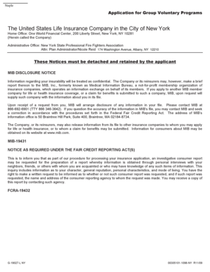 Application for Group Voluntary Programs