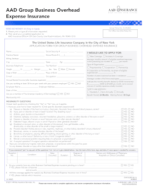 Group Business Overhead Expense Insurance Application