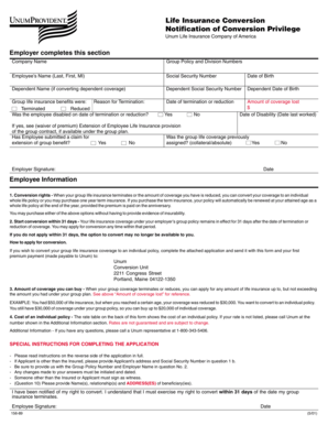 Life Insurance Conversion Notification
