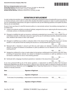 New York Life Insurance Replacement Form