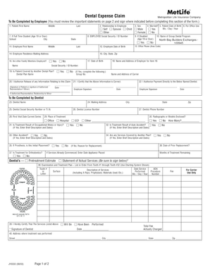 MetLife Dental Expense Claim Form