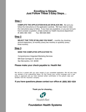 Health Net Individual and Family Enrollment Application