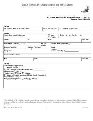 Group Disability Income Insurance Application